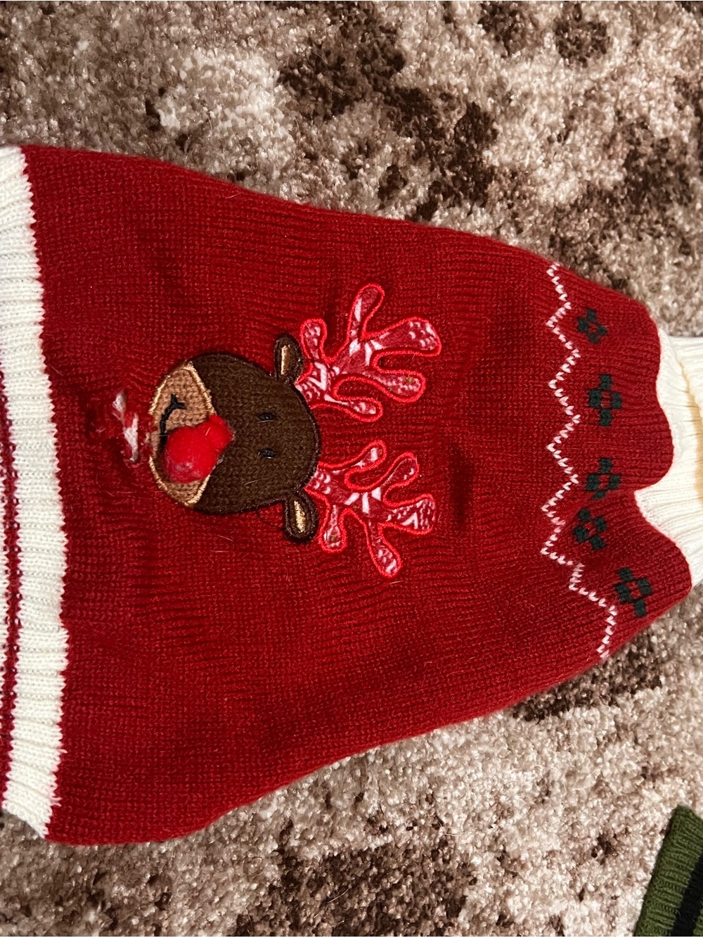 Festive Red Reindeer Dog Sweater